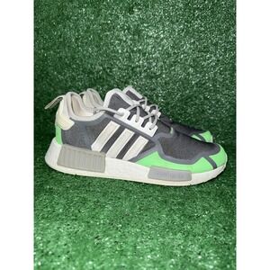 Adidas NMD R1 White Gray Screaming Green Ultra Boost Shoes‎ Sneakers Mens Size 8